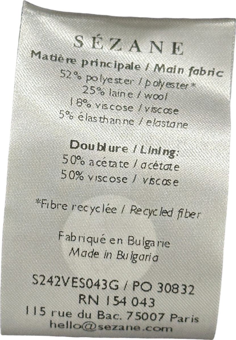 Sézane Grey Double-Breasted Blazer UK 10