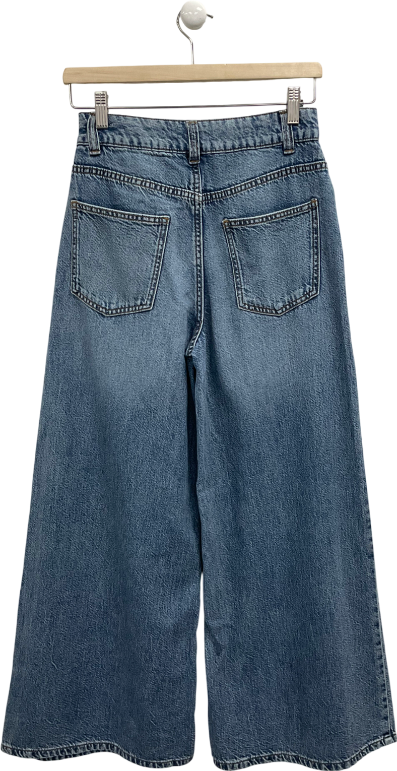 ASOS Blue High Waist Super Wide Leg Jeans W25