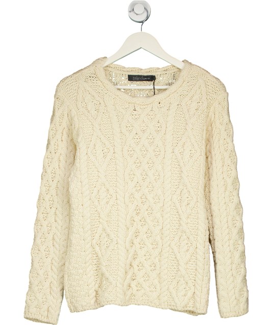 Irelandseye Cream Lambay Lattice Cable Aran Sweater Natural UK L