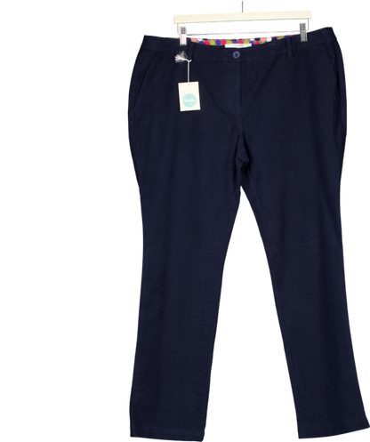 Boden Blue Cotton Straight Leg Trousers UK 20