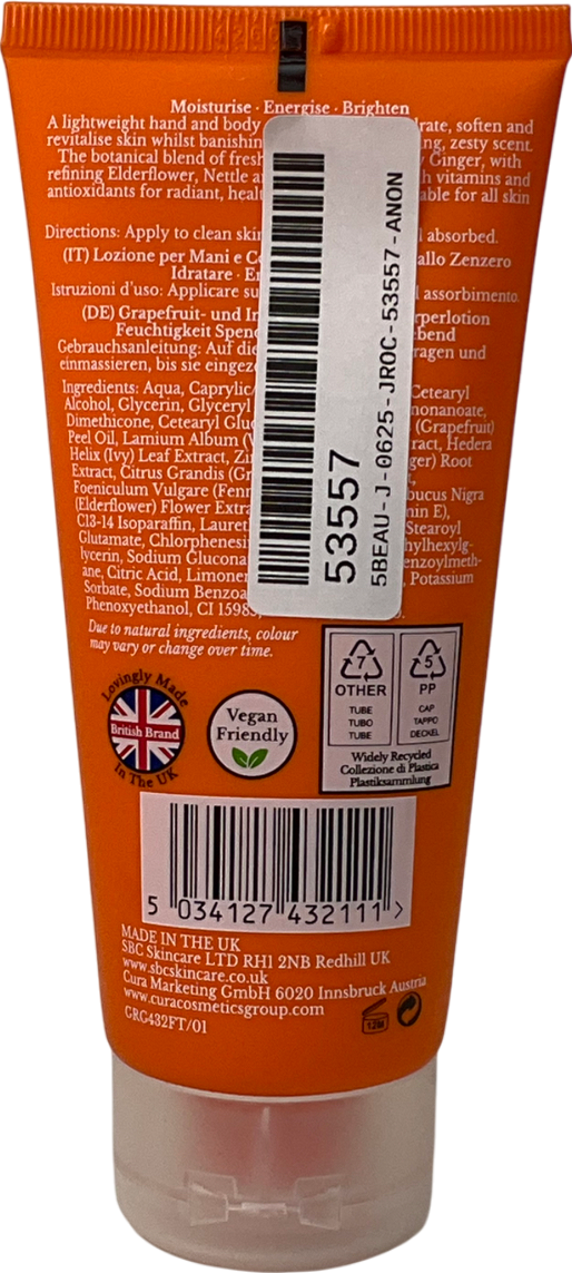 sbc Grapefruit & Ginger Hand & Body Lotion 100ml