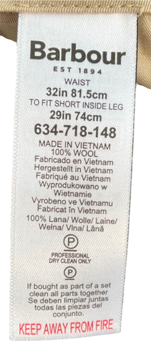 Barbour Grey Herringbone Slim Fit Suit Jacket & Trousers UK 40" CHEST