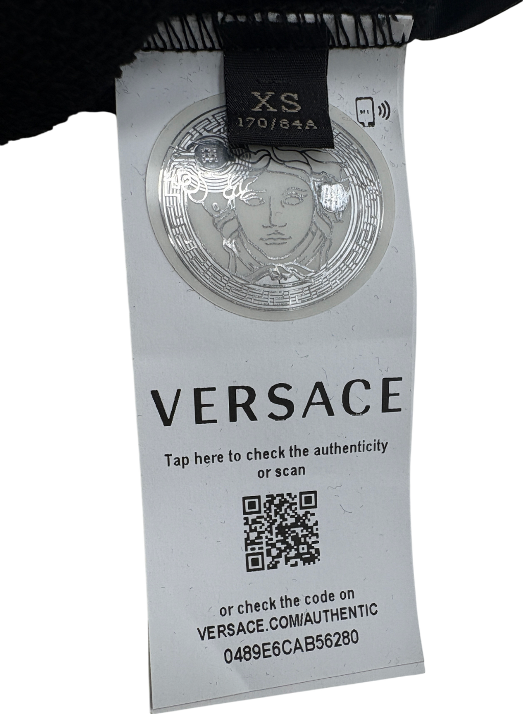 Versace Black Embellished Crystal Logo Sweater UK XS