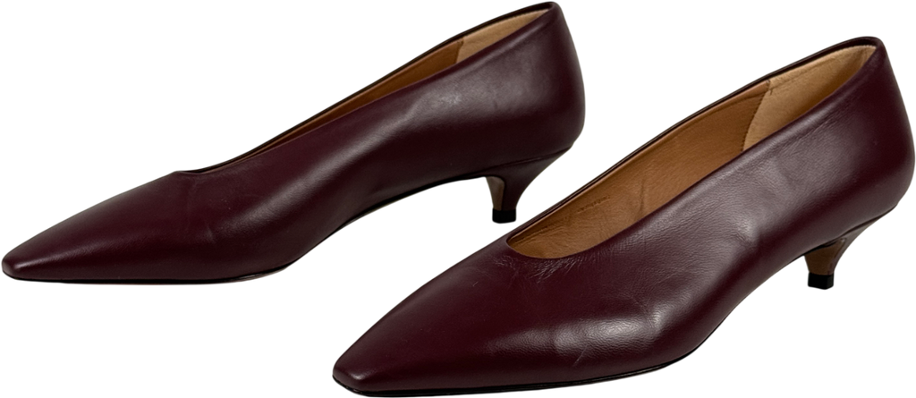 ARKET Burgundy Red Premium Leather Pumps UK 7 EU 40 👠