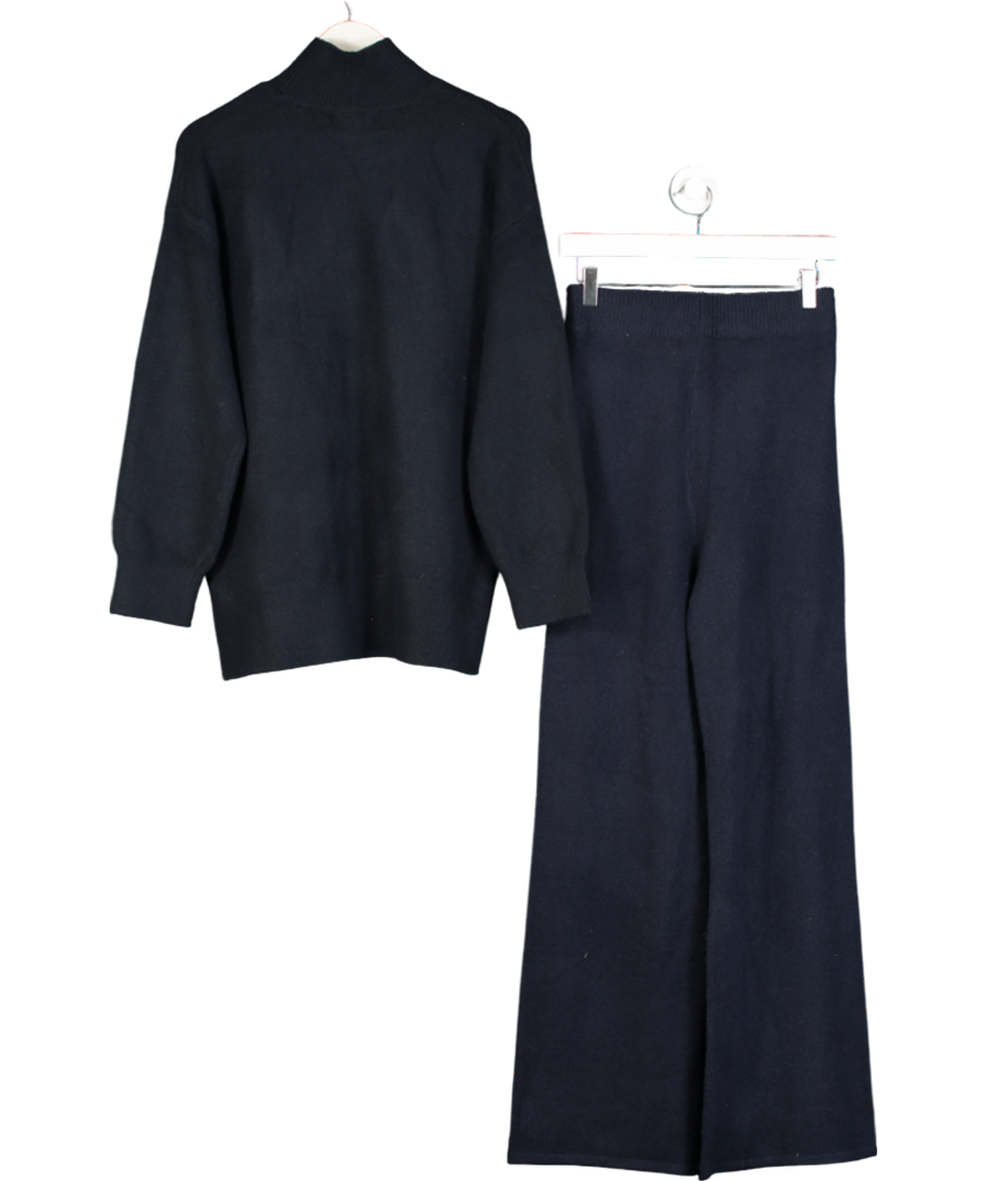 New Look Navy Blue 2-piece Soft Knit Top And Lounge Trouser Co-ord Set UK S