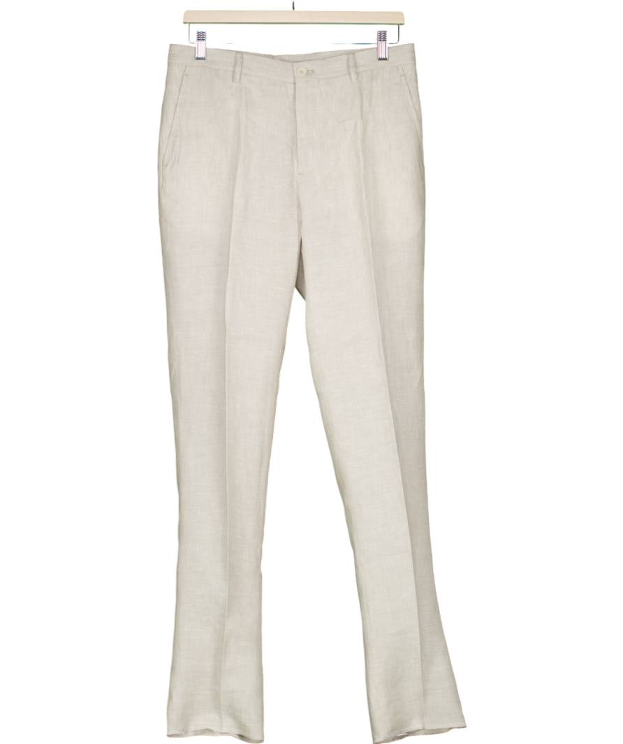 Etro Milano Beige 100% Linen Trousers It46 UK S