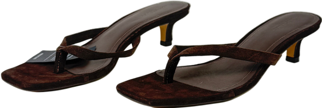 Whistles Brown Chocolate Suede Toe Post Heeled Mule UK 8 EU 41
