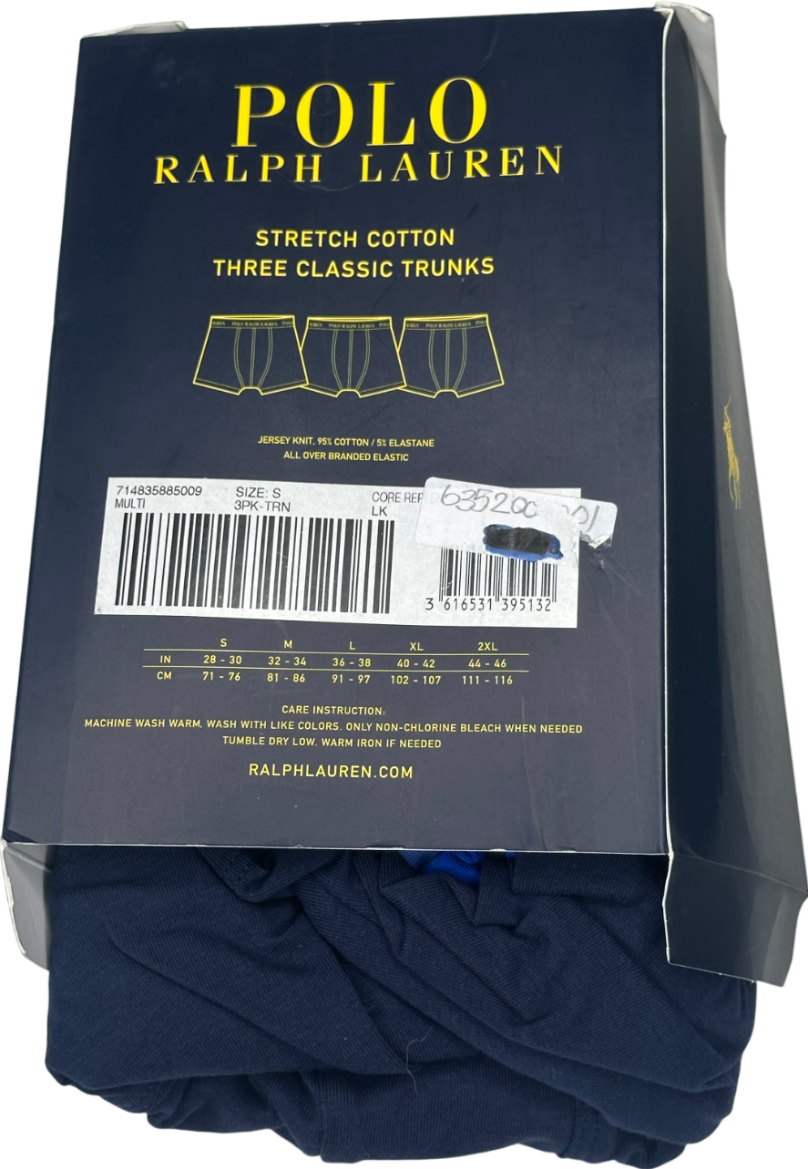 Polo Ralph Lauren Multicoloured Stretch Cotton Boxer Brief 3-pack UK S