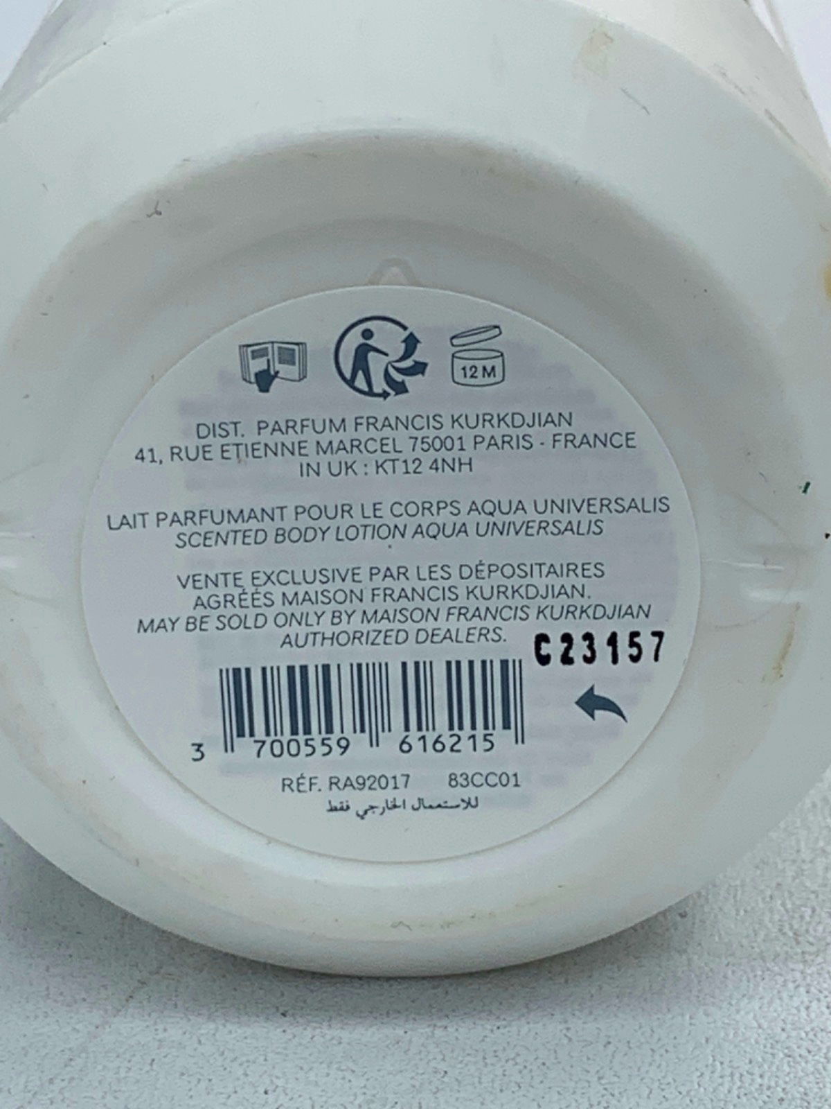 Maison Francis Kurkdjian Aqua Universalis Scented Body Lotion 350ml