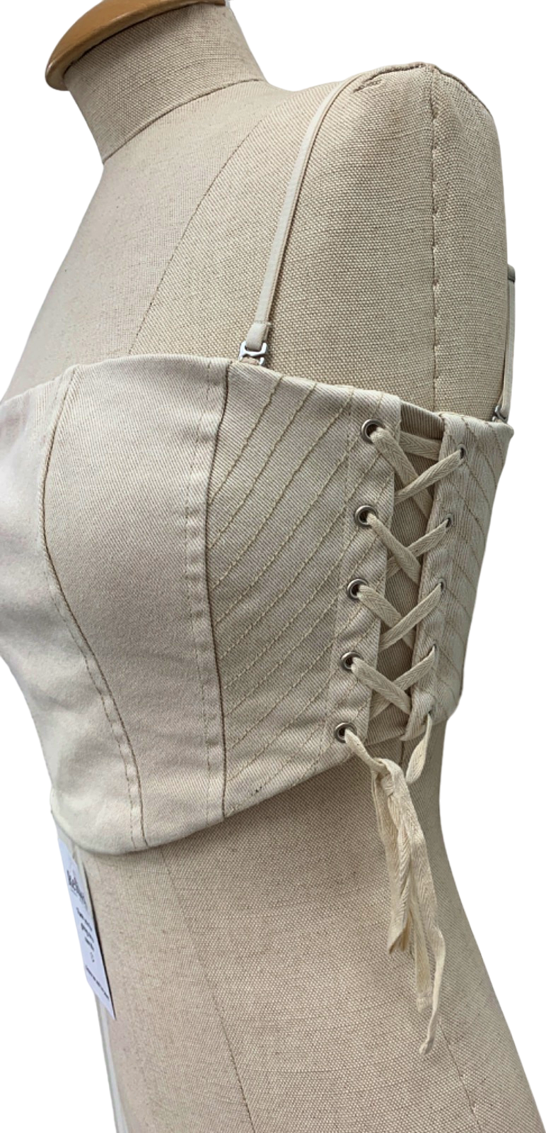 Oh Polly Beige Lace-Up Bustier Top UK 8