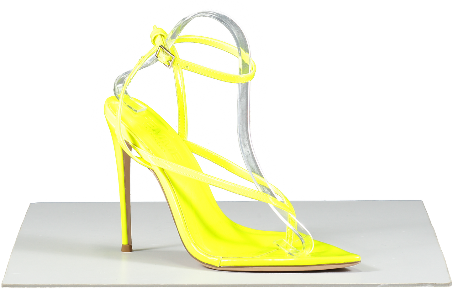 FEMME LOS ANGELES Neon Yellow Effie Sandal - Highlighter UK 6 EU 39 👠