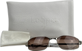 LE SPECS Metallic Star Beam Silver Metal Oval Sunglasses In Case - Cool Smoke Mono