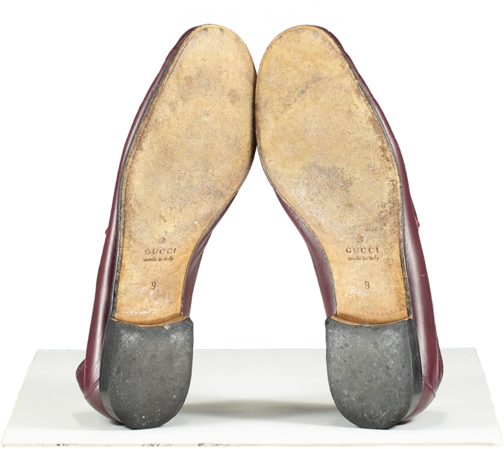 GUCCI Moccasins Horsebit Leather Loafers Burgundy UK 9 EU 43 👞