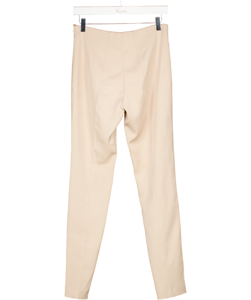A-K-R-I-S- Cream Slim Silk Stretch Crêpe Trousers Fr36 UK 8