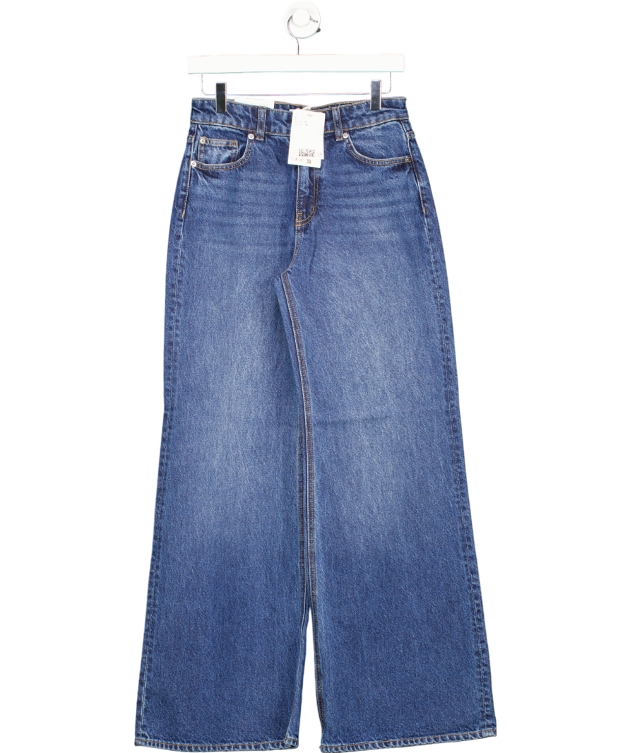 H&M Denim Blue Flared Regular Full Length Jeans UK 8