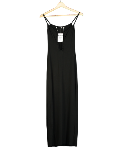 Black Abstract Neck Sleeveless Maxi Dress UK S