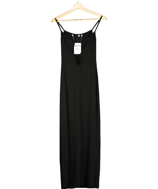 Black Abstract Neck Sleeveless Maxi Dress UK S