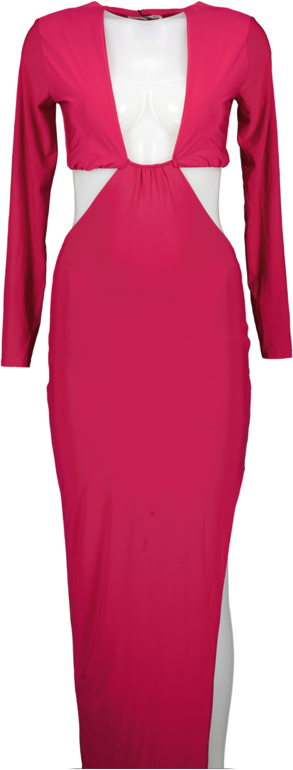 Club L Pink Transition Cut Out Detail Asymmetric Hem Maxi Dress UK 10