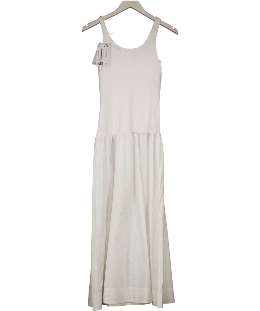 & Other Stories White Embroidered Tank Midi Dress UK XS