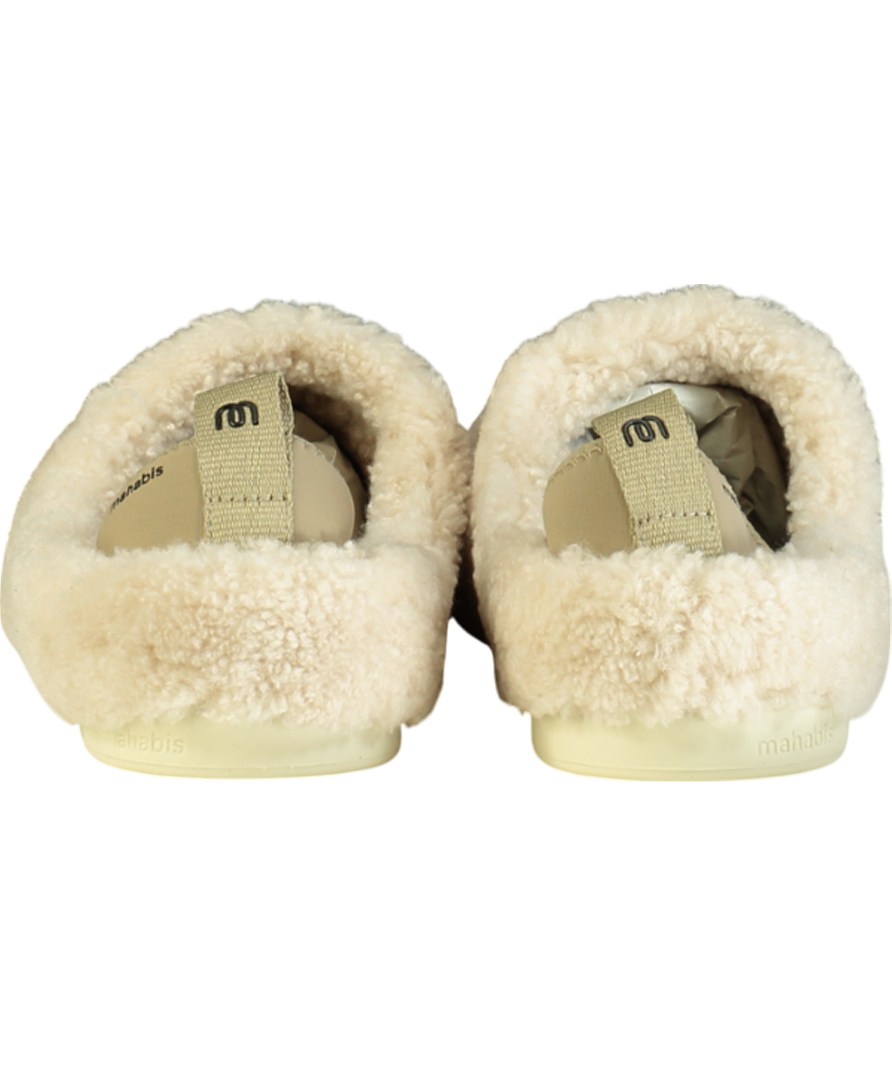 Mahabis Cream Meribel Natural Shearling Slippers UK 7.5/8 EU 42
