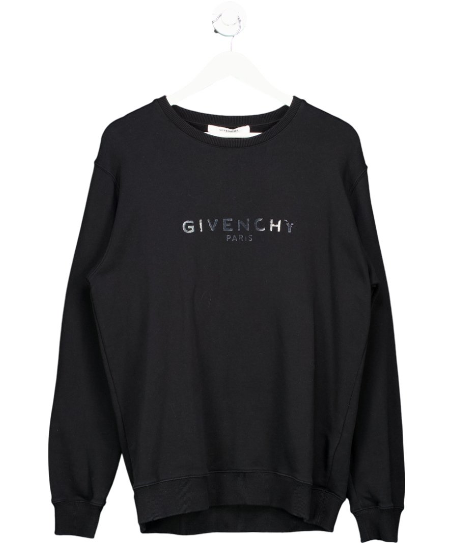 GIvenchy Vintage Signature Broken Logo Sweatshirt In Black UK S