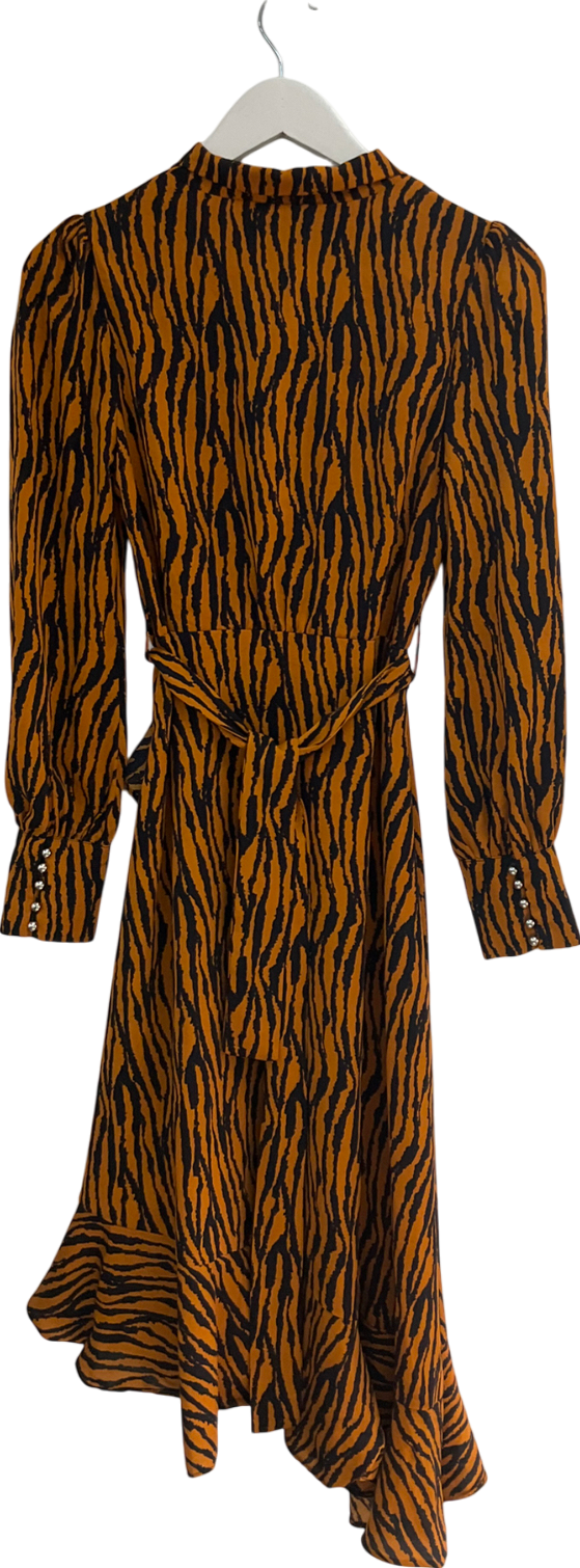 allyson Orange Tiger Print Dress UK M