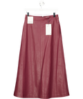 Phase Eight Dark Red Antoinette Pu Midi Skirt UK 8