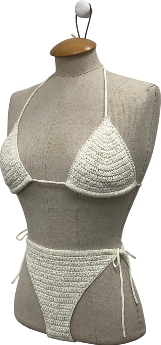 Weekday Cream Crochet Bikini UK M