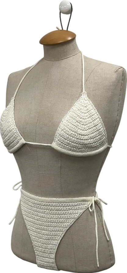 Weekday Cream Crochet Bikini UK M