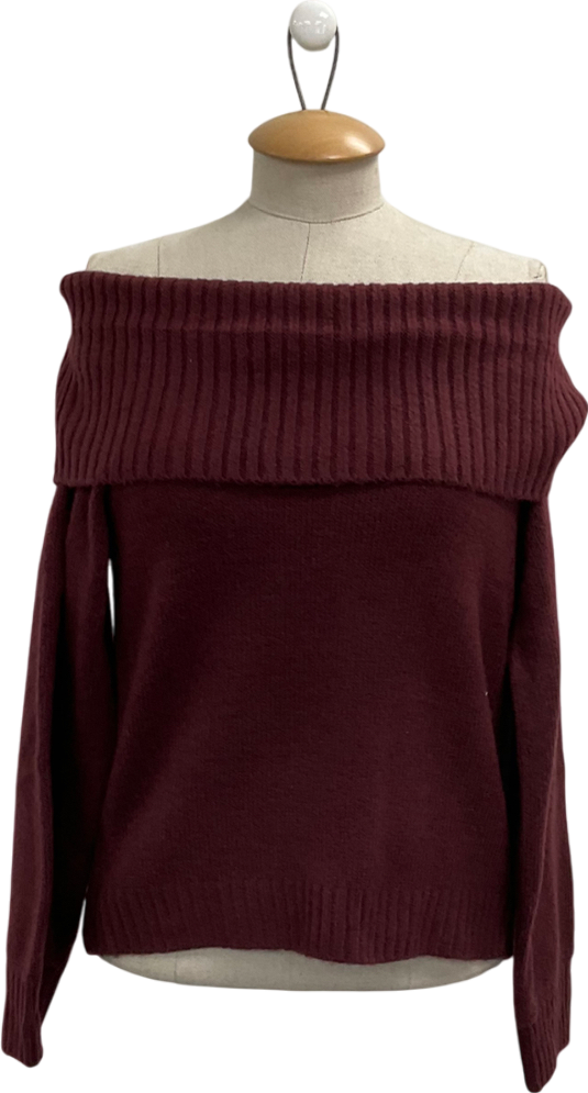 Abercrombie & Fitch Red Off The Shoulder Sweater UK XS