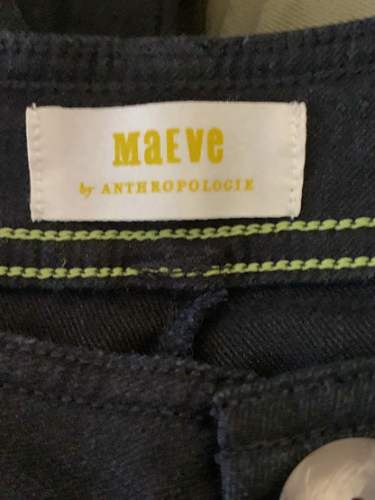 Anthropologie Maeve Black Wide Leg Trousers Size W26
