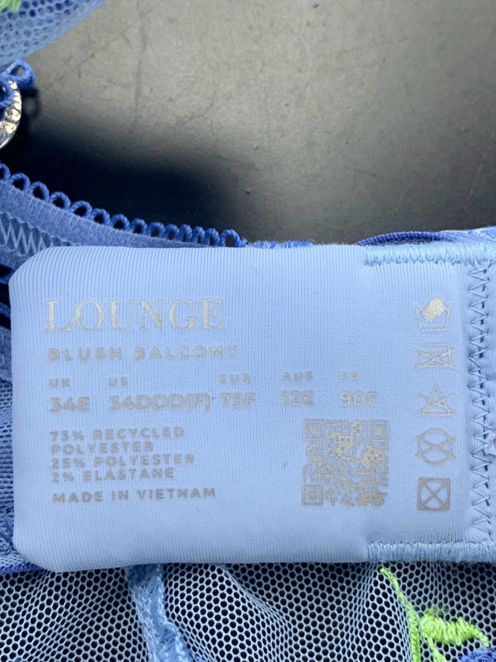 Lounge Blue Blush Balcony Bra 34E