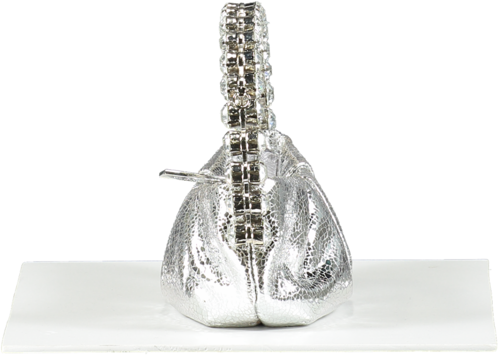 L'alingi Micro Eternity Crystal Top Handle Bag In Silver BNIB