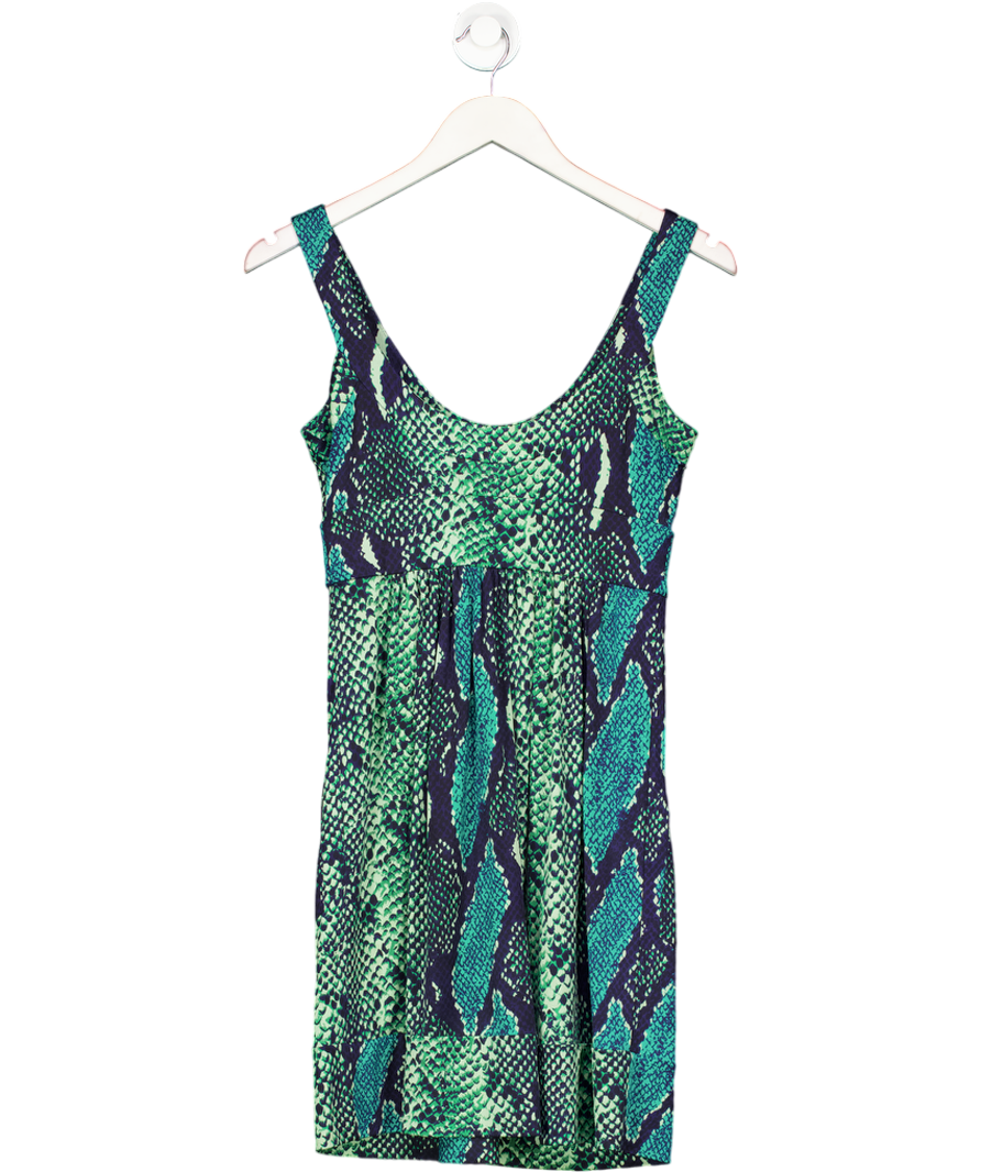 Diane von Furstenberg Erdon Green Python Snake Silk Jersey Dress Us4 UK 8