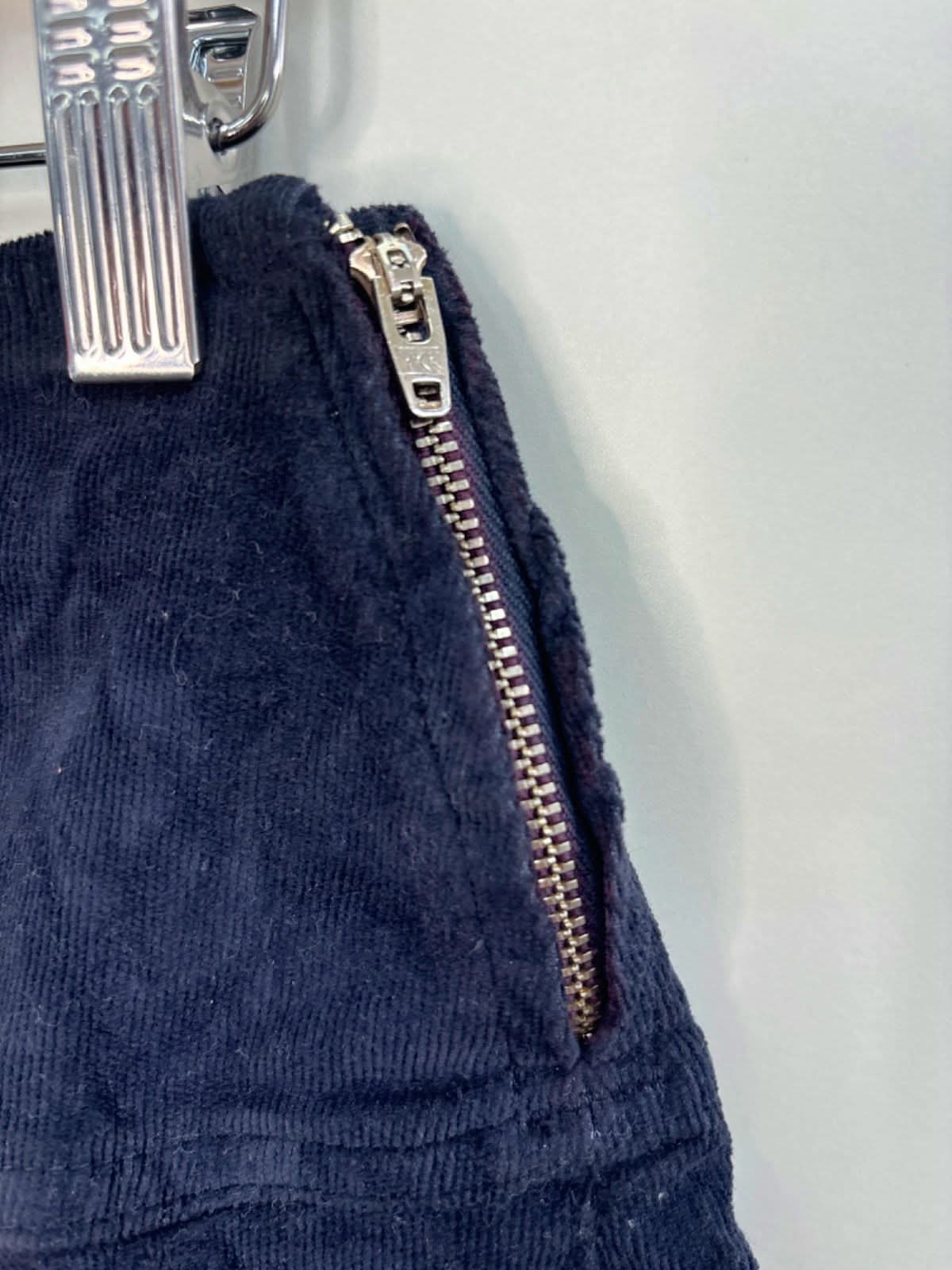 Superdry Nautical Navy Vintage Cord Pleat Mini Skirt UK 10