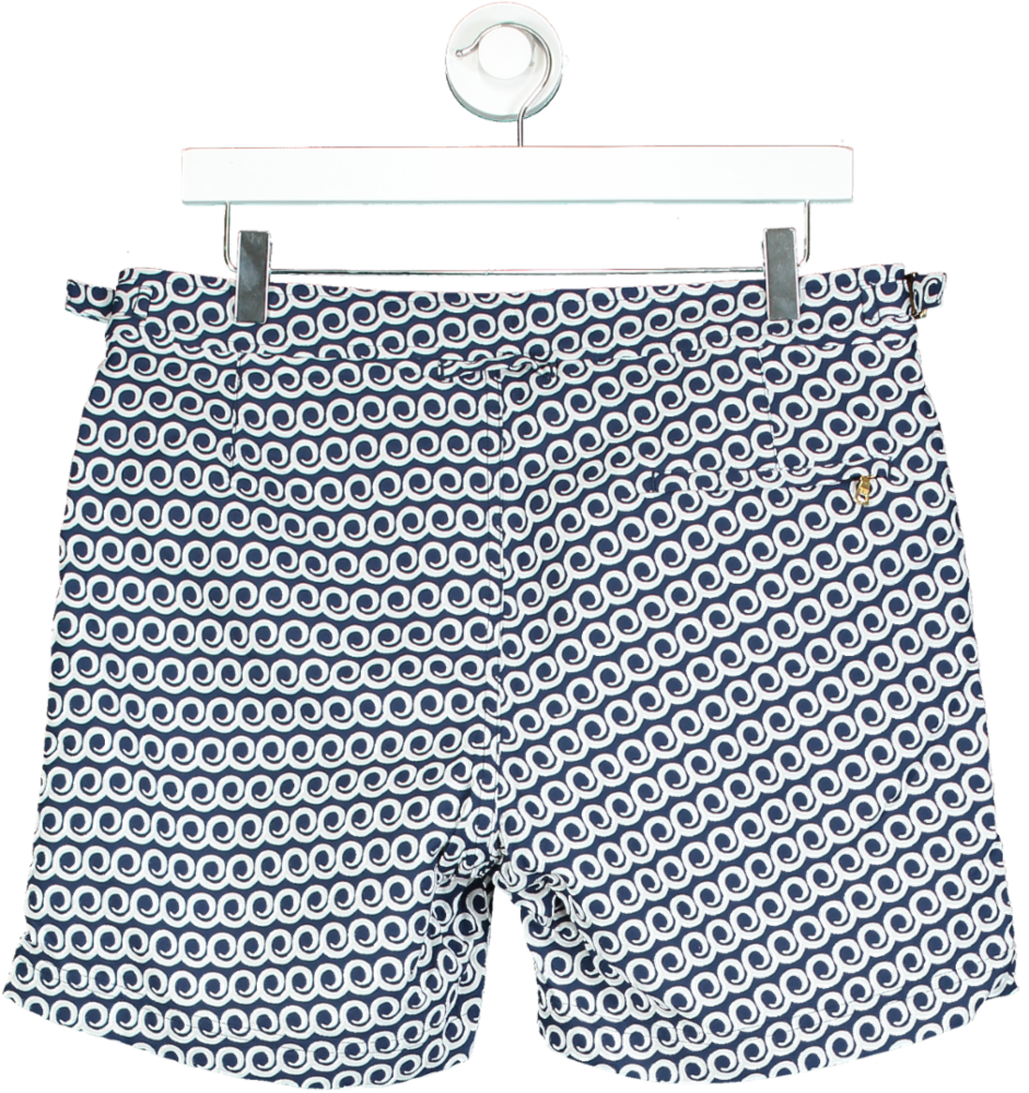 Orlebar Brown Navy Blue Printed Swim Shorts W32