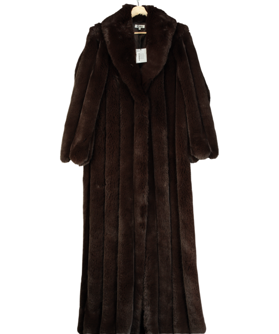 LOBA Brown Luciana Faux Fur Maxi Coat UK M