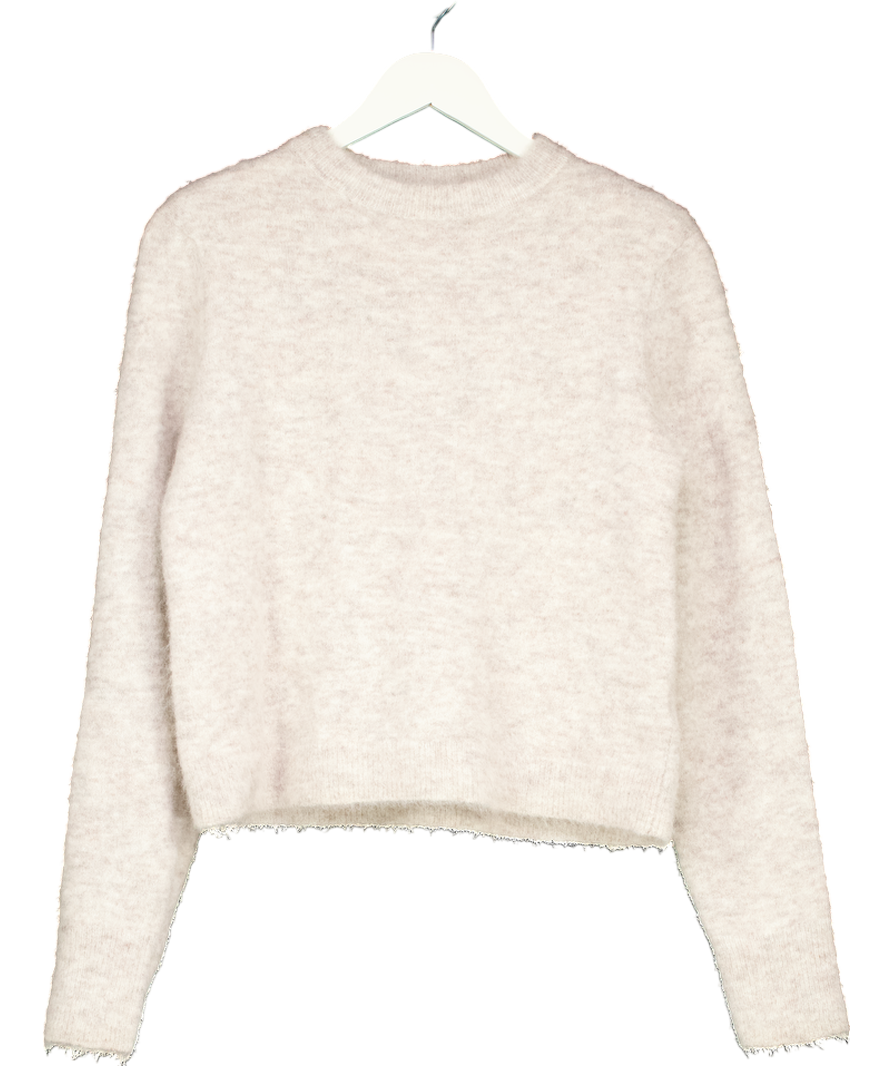 Mint Velvet Beige Shoulder Pad Jumper UK M