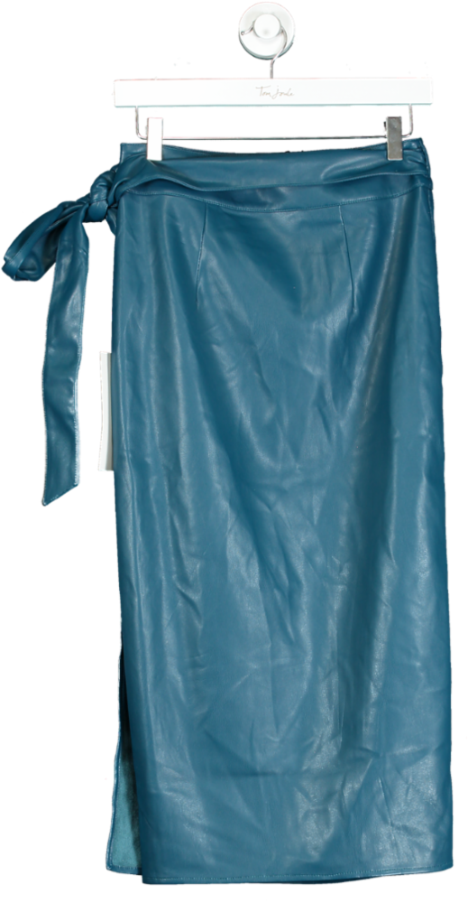 Never Fully Dressed Teal Vegan Leather Jaspre Skirt UK 10