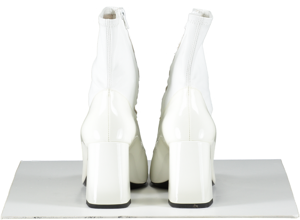 Louis Vuitton White Patent Madeleine Ankle Boots UK 6 EU 39 👠