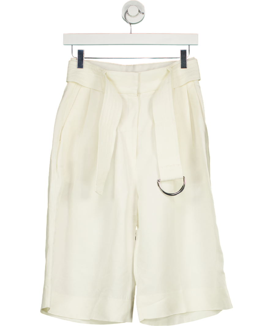 H&M Cream Linen Blend Belted Short UK 8