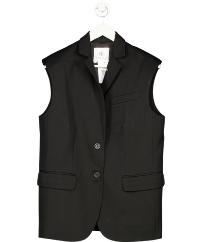 Anine Bing Black Tay Wool Vest UK XS