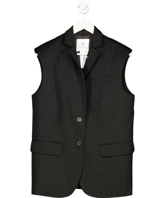 Anine Bing Black Tay Wool Vest UK XS