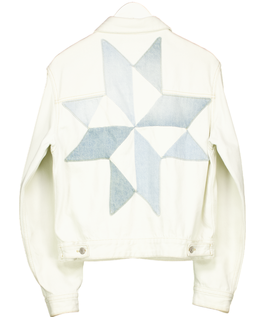Étoile Isabel Marant Cream Lindya Patchwork Jeans Jacket UK M