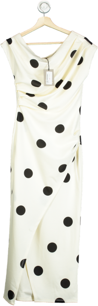 River Island White Polka Dot Dress UK 6