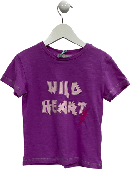 Mintie by Mint Velvet Purple Wild Heart T-shirt 3 Years