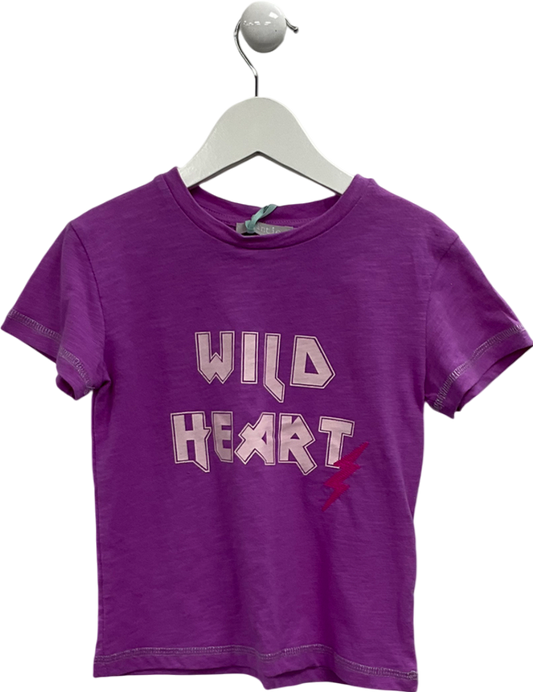 Mintie by Mint Velvet Purple Wild Heart T-shirt 3 Years