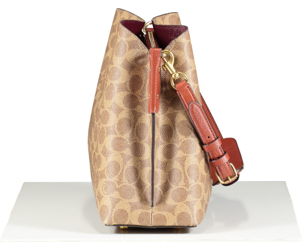 Coach Brown Willow Bucket Bag In Signature Canvas