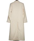Danil Antsiferov. Cream Wool Long Overcoat With Satin Details UK XS