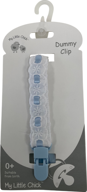 My Little Chick White Lace And Ribbon Dummy Clip One Size